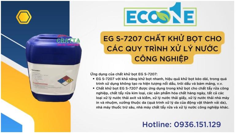 EG S-7207 CHẤT KHỬ BỌT CHO CÁC QUY TRÌNH XỬ LÝ NƯỚC CÔNG NGHIỆP